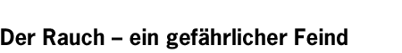 Der Rauch - ein gefährlicher Feind